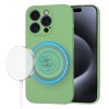 Husa silicon iPhone 15 Pro Techsuit SoftFlex MagSafe, verde deschis