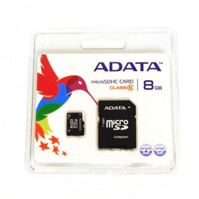 MICRO SD CARD 8GB CU ADAPTOR ADATA foto