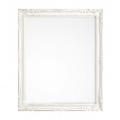 Oglinda decorativa, Miro, Bizzotto, 36x46 cm, lemn de paulownia, alb