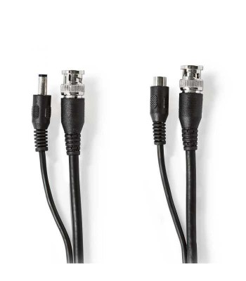 Cablu coaxial de securitate CCTV RG59 20m BNC 2.1x5.5mm Nedis foto