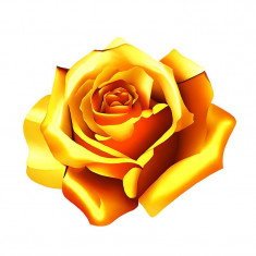 Sticker decorativ, Trandafir, Galben, 60 cm, 7547ST