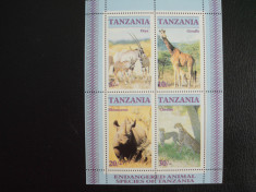 TANZANIA Bloc 64 60 ani Regina Elisabeta II -1987 dantelat foto