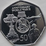 50 pence 2025 Gibraltar, 80th Anniversary of the end of World War II , unc