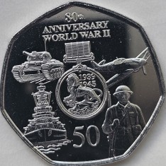 50 pence 2025 Gibraltar, 80th Anniversary of the end of World War II , unc