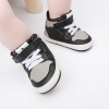 Adidasi negri cu gri si alb, inalti pentru bebelusi (Marime Disponibila: 6-9, Superbaby