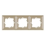 Rama Abex Perla RA-3PN SA, 3 posturi, satin, pentru priza / intrerupator