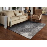 Covor Premium Egiptean Model Virgo 8020E, Marime 160 x 235 cm, Gri, Inaltime Fir 7 mm, Antialergic, Poliester, Living, Dormitor, Sufragerie, Birou