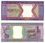 Mauritania 100 Ouguiya 2002 UNC Bancnota Neutilizată Africa, Monedă Colecție Mauritania