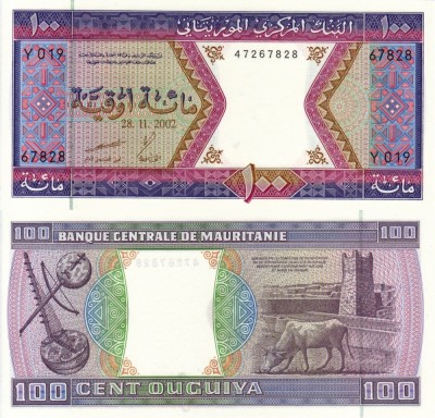 MAURITANIA 100 ouguiya 2002 UNC!!! foto