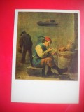HOPCT 23308 OMUL CU PIPA- DAVID TENIERS CEL TANAR[ 1610-1690] --MUZEE RUSIA - CP PICTURA --NECIRCULATA