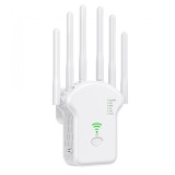 Amplificator Semnal Wireless WI-Fi 3 in 1 BiXXBi 1200 Mbps, Dual-Band 2.4G/5G, 6 antene 5db, Configurare Rapida WPS, WI-FI Simultan, WAN, LAN, Alb