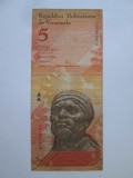 Bancnota Venezuela 5 Bolivares 2007, Numismatica America de Sud
