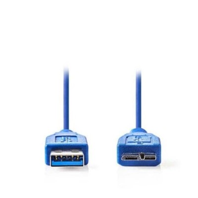 Cablu USB 3.0, Nedis, PVC, USB A Tata - USB Micro B Tata, 1 m, Albastru foto