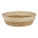Coș de Depozitare, Model Rotund, Fibre de Porumb, Culoare Maro-Bej, Diametru 24cm, &Icirc;nălțime 8cm, Oem