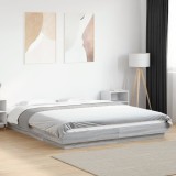 VidaXL Cadru de pat, gri sonoma, 150x200 cm, lemn prelucrat