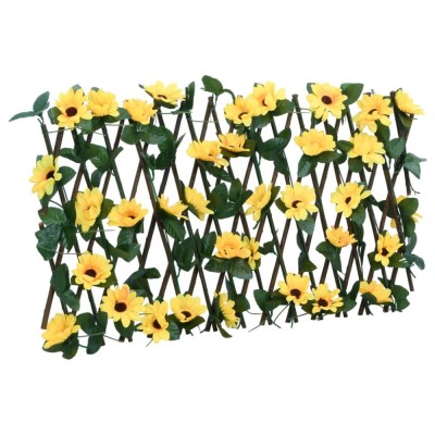 Spalier cu iederă artificială, extensibil, galben, 180x20 cm foto
