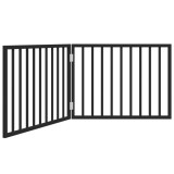 Cumpara ieftin Poarta de acces pentru caini pliabila, 2 panouri, neagra, 160 cm, lemn de plop