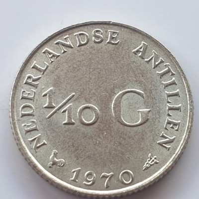 Antilele Olandeze 1/10 Gulden1970 argint foto