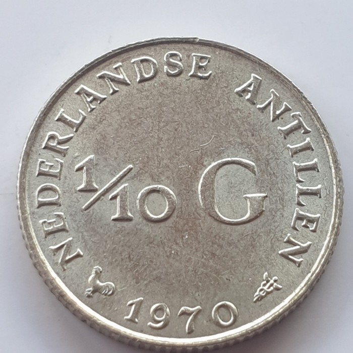 Antilele Olandeze 1/10 Gulden1970 argint
