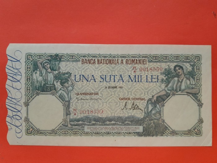 Bancnota 100000 lei 20 Decembrie 1946 - UNC