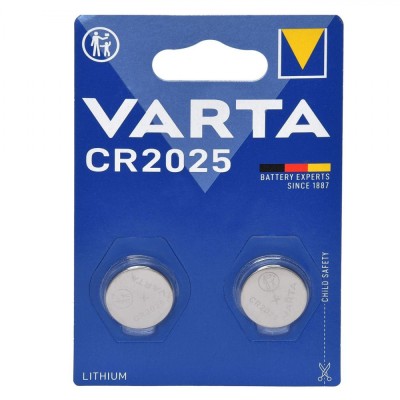 Baterii Litiu Tip Buton, Varta, Model CR2025, Capacitate 3V, Set 2 Bucăți foto
