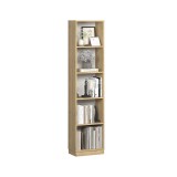 Cumpara ieftin Biblioteca Adore Vargas, 5 Rafturi, Alb, 43x182x26 cm