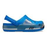 Saboți Crocs Fun Lab Shark Band Clog Albastru - Bright Cobalt