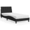vidaXL Pat cu saltea, Hanko, negru, 80x200 cm, catifea 3208564