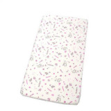 Cearceaf patut cu elastic, 120x60 cm, Roz, Baltic Bebe