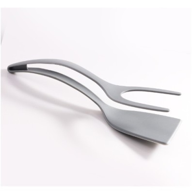 Spatula Multifunctionala tip Cleste, Cyrax, Spatula Cleste pentru Gatit, Silicon PP, pentru Alimente, Carne, Paine, 31 x 8.5 cm Gri foto