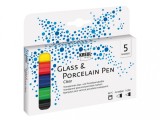 Markere pentru sticla si portelan cu varf mediu Clear Kreul, 4 culori set