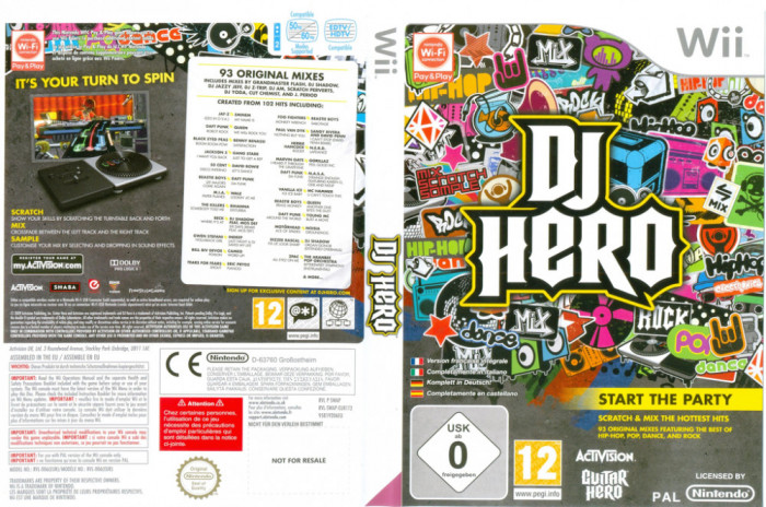 Wii DJ HERO Nintendo Wii classic, mini, Wii U aproape nou