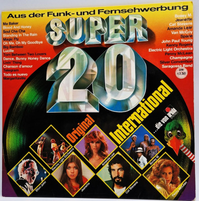 lp Various &amp;ndash; Super 20 International 1977 NM / NM Ariola Germania rock , disco foto