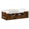 Gossi cadru pat cu sertare, stejar fumuriu, 75x190 cm lemn prelucrat