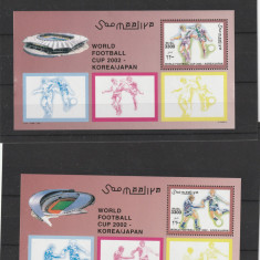 Somalia 2002-Sport,Fotbal,CM,Korea-Japonia,2 colite dantelate,MNH,Mi.Bl.86,87