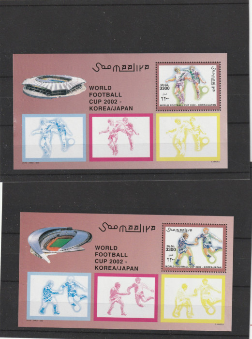 Somalia 2002-Sport,Fotbal,CM,Korea-Japonia,2 colite dantelate,MNH,Mi.Bl.86,87