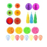 Set 27 piese decoratiuni pentru aniversare Koogel, hartie, latex, multicolor