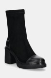 GOE botine femei, culoarea negru, cu toc drept, OO2N4151 BLACK