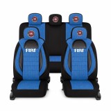 Set Huse Scaune Universale Racing, Albastru cu Negru Personalizate cu Fiat