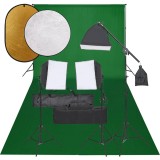 Cumpara ieftin Set studio foto cu set de lumini, fundal si reflector