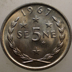 1.068 SAMOA BRITISH ADMINISTRATION 5 SENE 1967 XF/AUNC