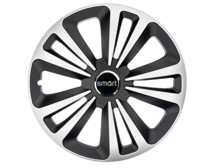 Set 4 Capace Roti Terra Gri-Negru R15 pentru gama auto Smart