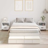 Cumpara ieftin Cadru de pat cu depozitare cu sertar Alb 226.5 x 120 x 31.5 cm