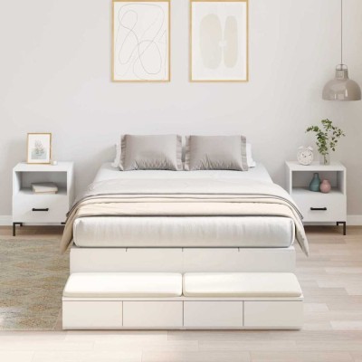 vidaXL Cadru de pat cu depozitare cu sertar Alb 226.5 x 120 x 31.5 cm 3335685 foto