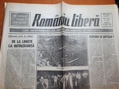 romania libera 26 mai 1990-ion iliescu 85.07 la suta din voturile pt presedinte foto