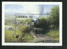 Loc 2 - LOCOMOTIVE/TRENURI - LIBERIA - COLITA NESTAMPILATA, MNH foto