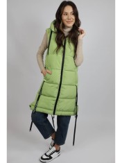 VESTA GROASA LUNGA MATLASATA CU BUZUNARE SARRA S-M Lime