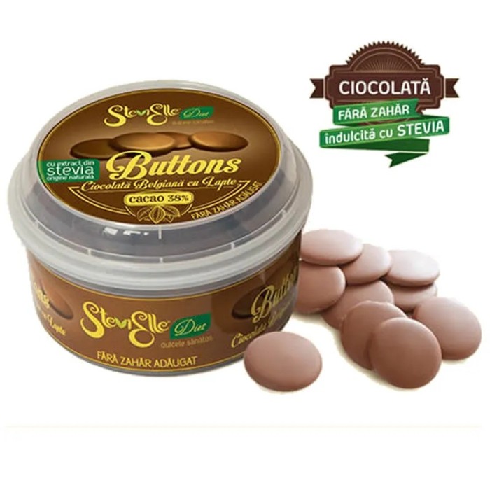 Ciocolată belgiană cu Lapte, fără zahăr, SteviElle, cu STEVIA