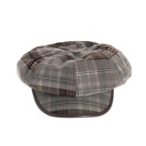 Sapca retro gri cu model in carouri