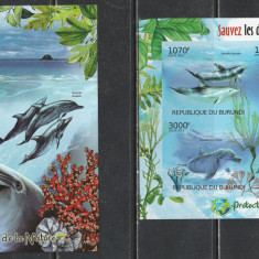 Burundi 2012 - Salvati Delfinii NEDANTELATE S/S 2v MNH